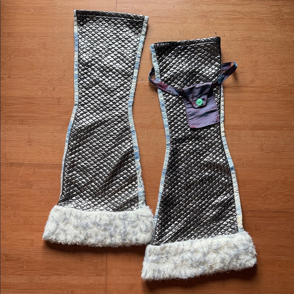 Quilted Leg Warmers with Faux Fur Trim by ILLANIO !!